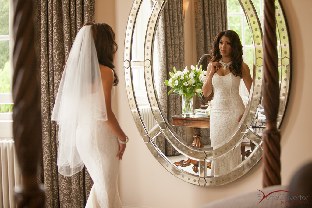 bride getting ready at Iscoyd Park
